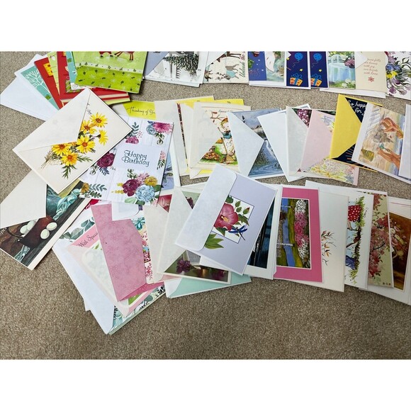 90+‎ New Mixed Greeting Cards & Envelopes Holiday Birthday Get Well Thanks - Picture 4 of 5